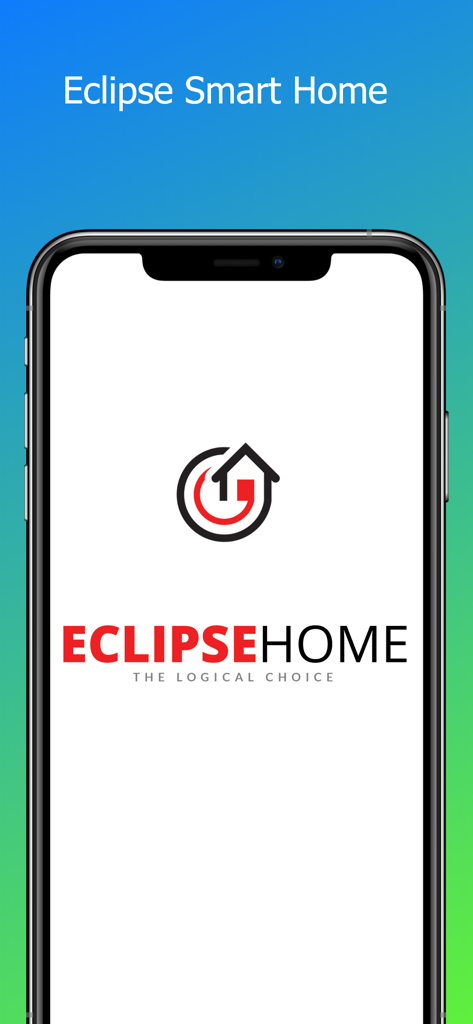 Eclipse Home 스마트 홈 애플리케이션 스플래시 화면 (iPhone)에 로고 및 태그라인 표시