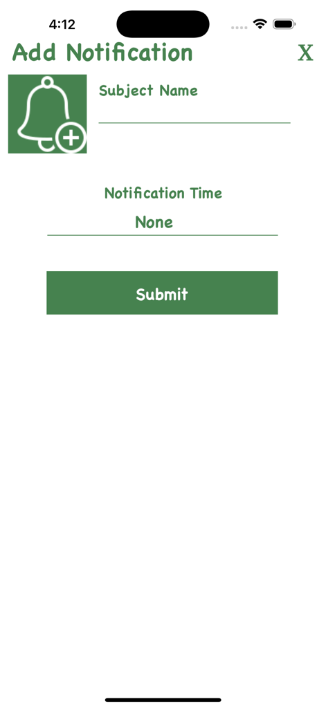 Punjabi Status Shayari Quotes - Add notification screen in the Punjabi Status app with fields for subject name and time