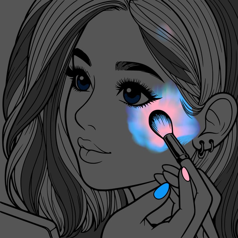 a realistic girl doing her makeup