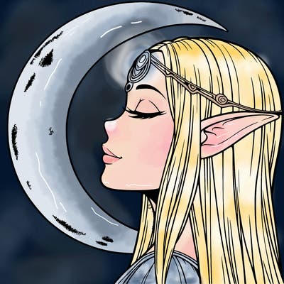 a realistic moon elf