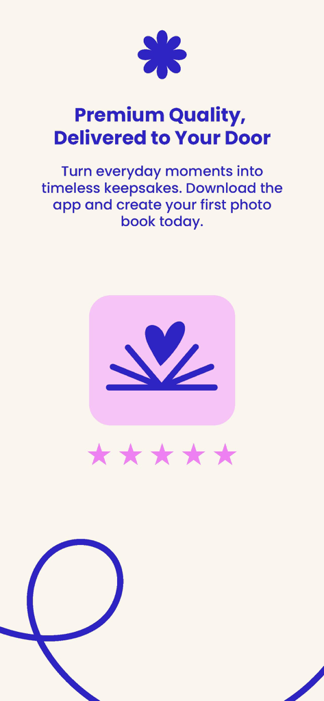 Yolobook - Yolobook app screen featuring premium quality photo book delivery and customer rating