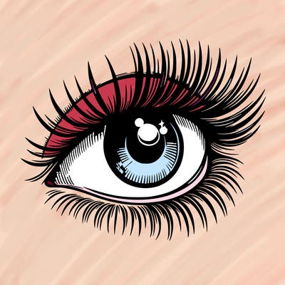 realistic eye long eylashes