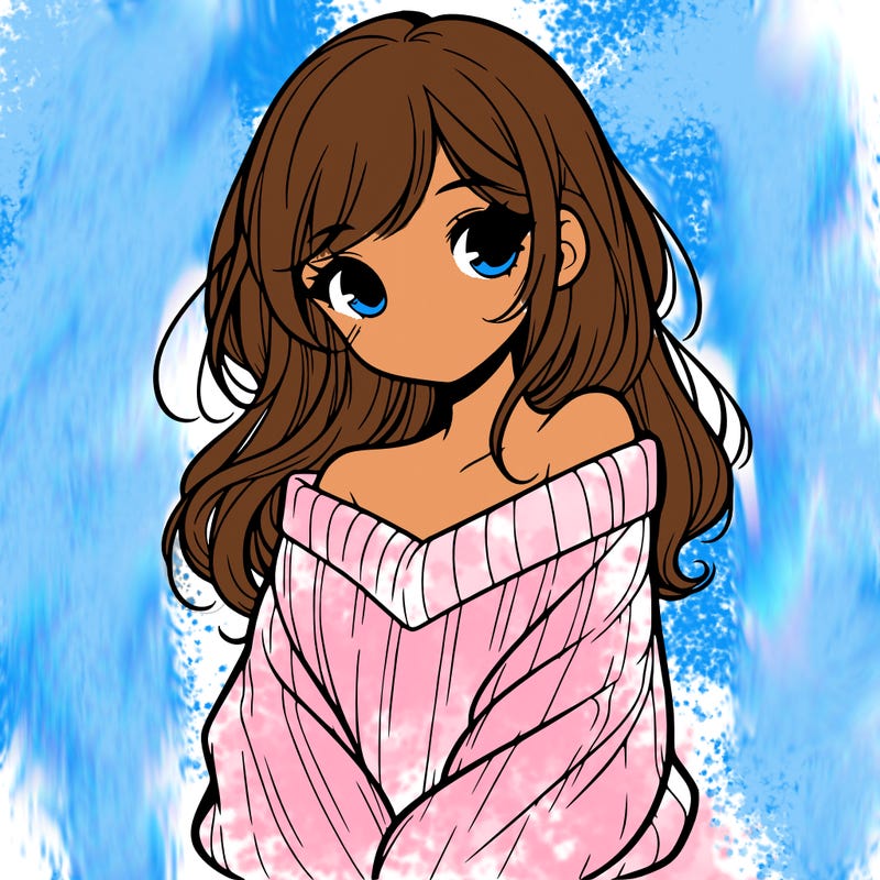 shy pretty girl wearing a sweater that is falling off one shoulder portrait