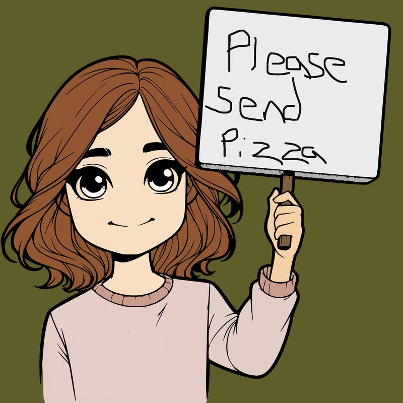 realistic girl holding up a sign