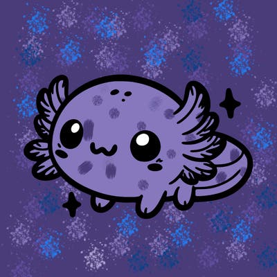 cute easy baby axolotl