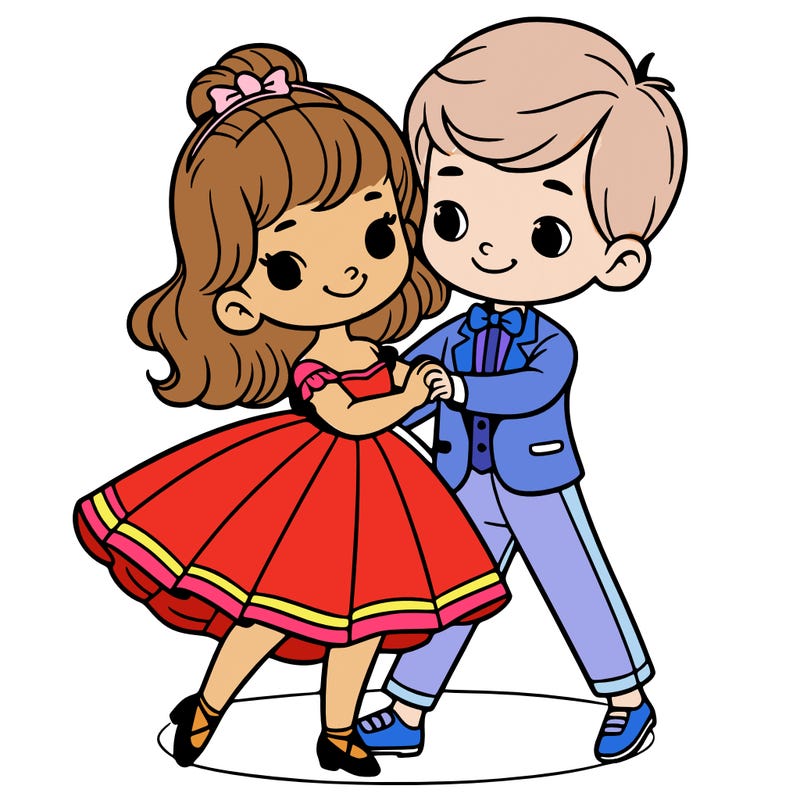 girl in ball dancing with boy