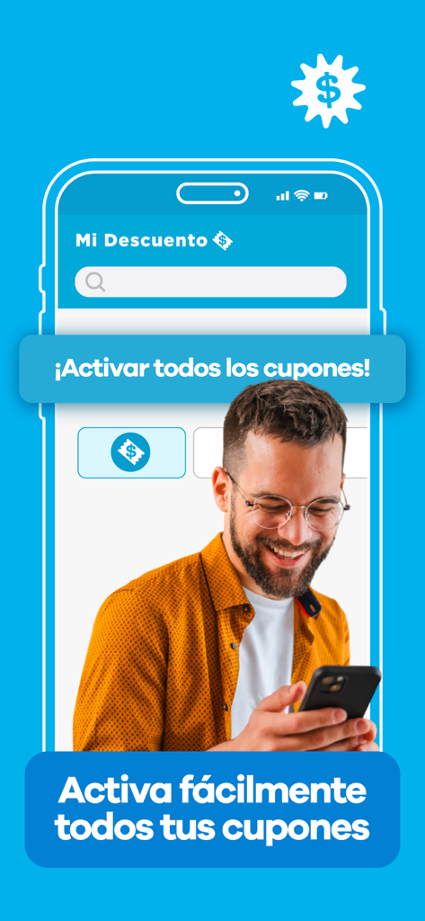 User activating digital coupons in the exito mobile app Mi Descuento section