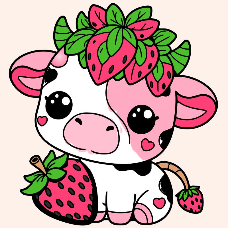 cute strawberry cow