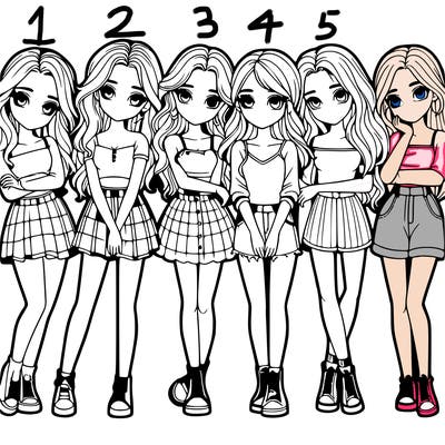 a group of girls realistic