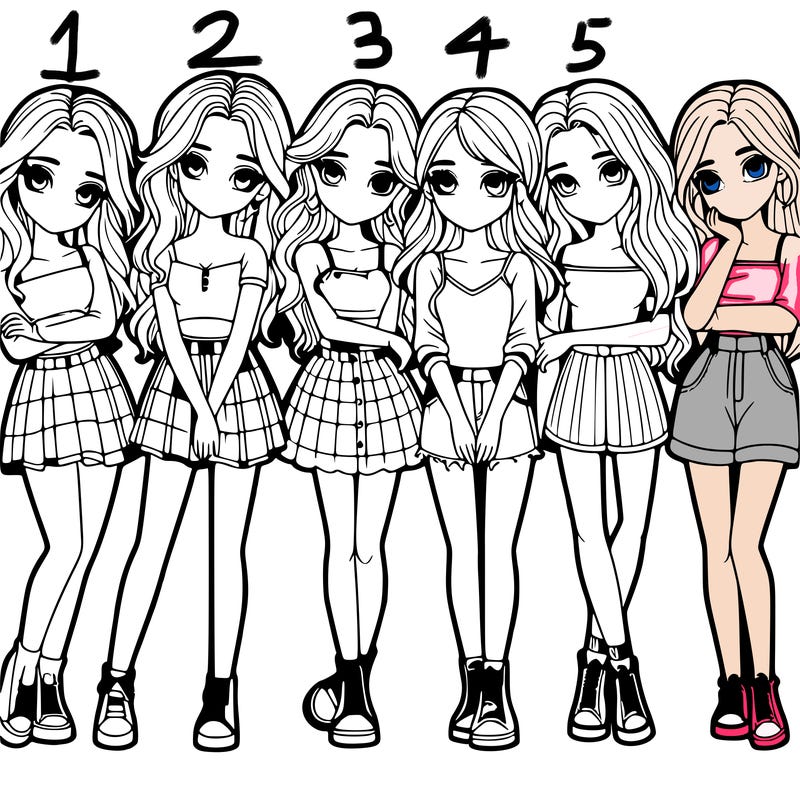 a group of girls realistic