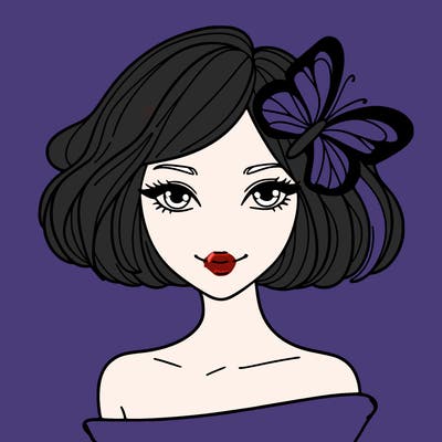 woman with butterfly short hair