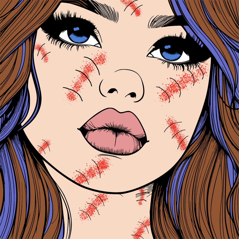 really realistic girl with lips