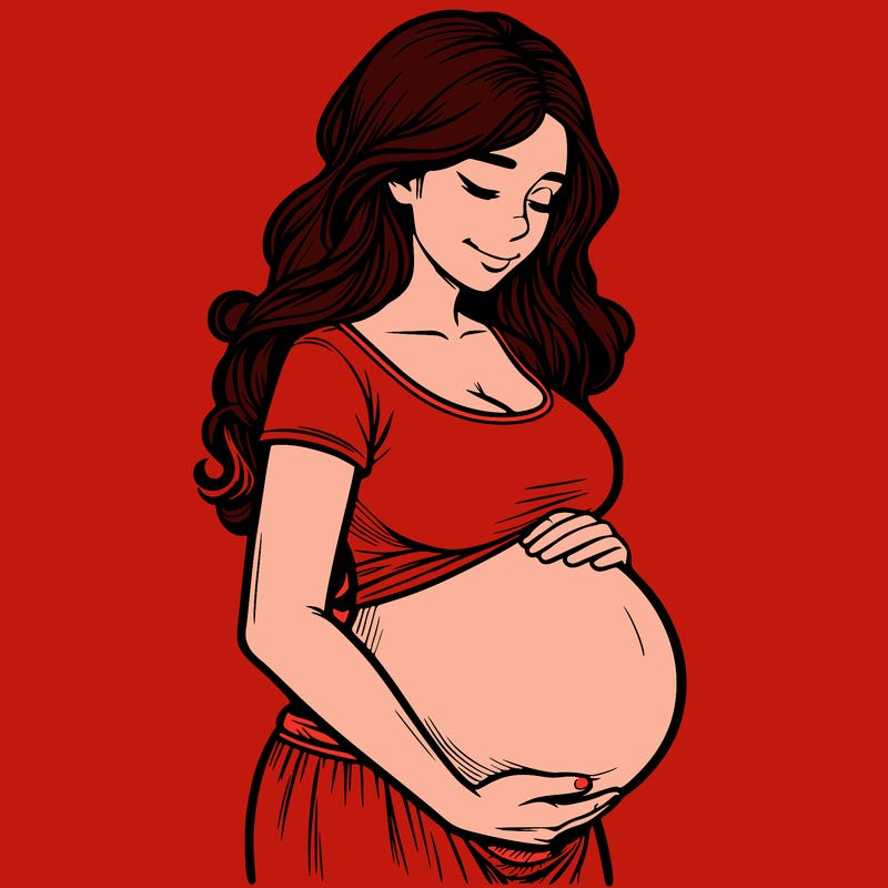 woman heavily pregnant realistic