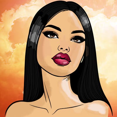 realistic woman with full lips