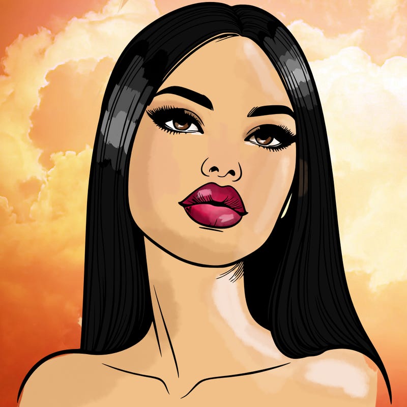 realistic woman with full lips