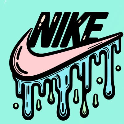 dripping nike logo