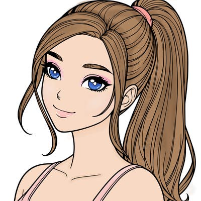 a super realistic women with a ponytail