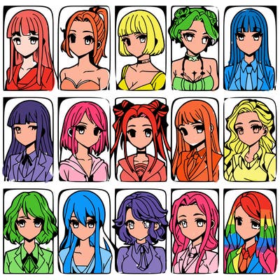 girls that look diffrent anime