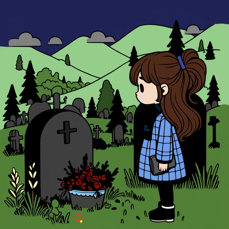 girl at the grave