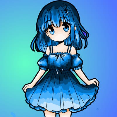 anime girl with dress