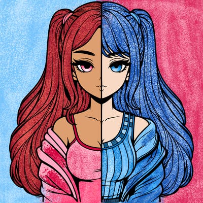 realistic girl split