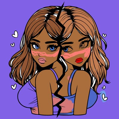 realistic girl split