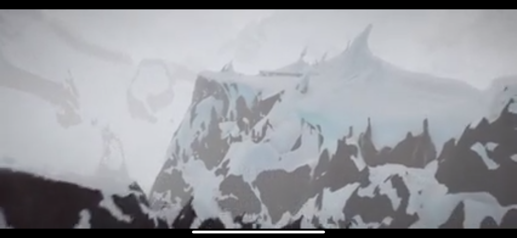 Video playback screen showing a snowy mountain landscape in the My IPTV app