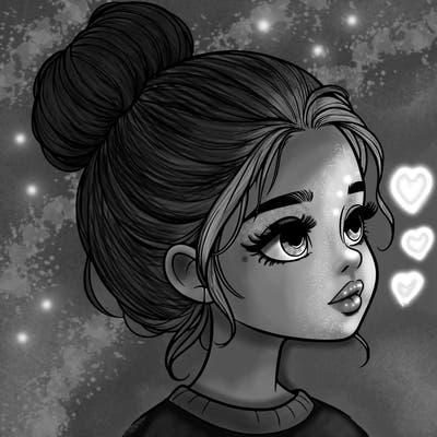 realistic girl with bun