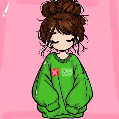 girl with baggy sweatshirt and messy bun