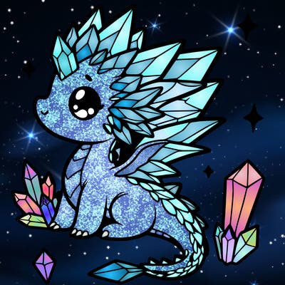 little cute crystal dragon