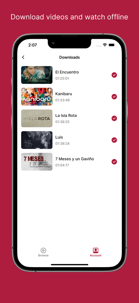 Pelidom - A list of downloaded Dominican movies on the Pelidom app for offline viewing