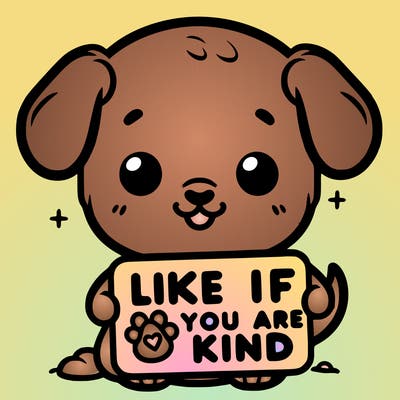make a sign that says like if you are kind with a cute little dog