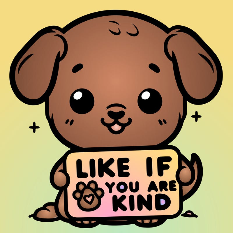make a sign that says like if you are kind with a cute little dog
