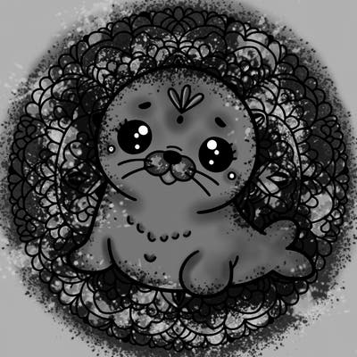 a cute baby seal mandala