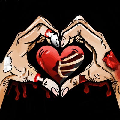 two hands making a heart