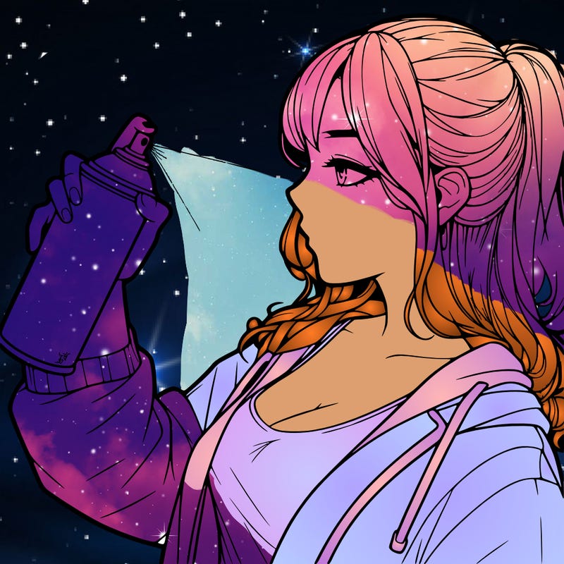 a realistic girl spray, painting