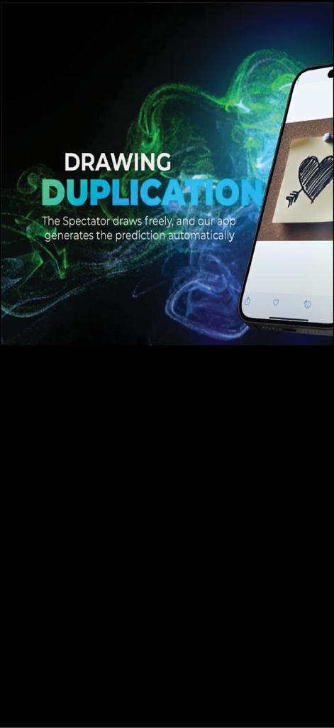 MindDraw - MindDraw app showing an automated drawing duplication prediction on a smartphone