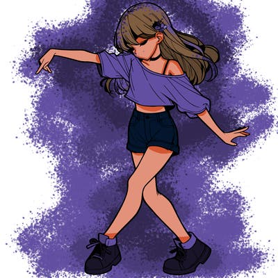 realistic girl danceing