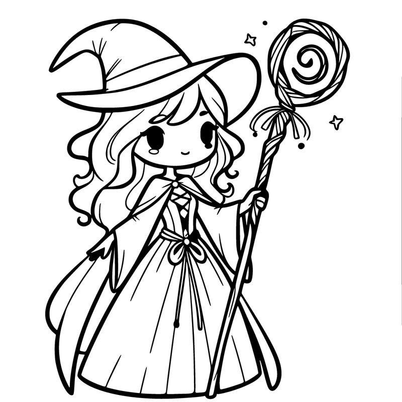 girl with a sorceress staff