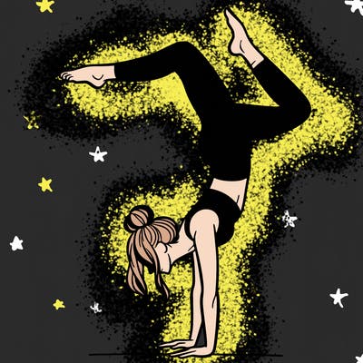 a woman doing a handstand