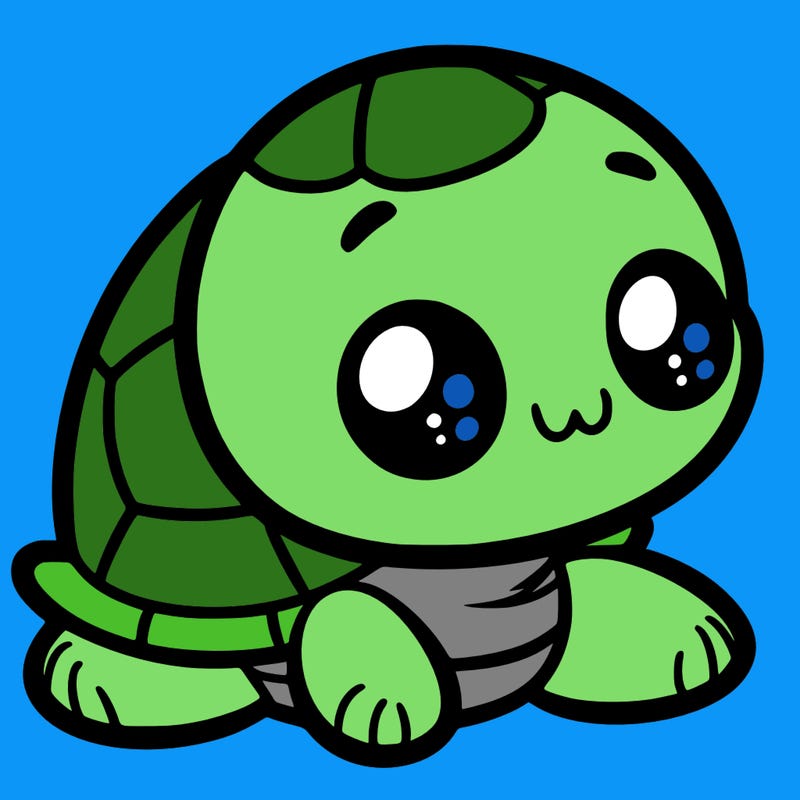 cute little animated turtle