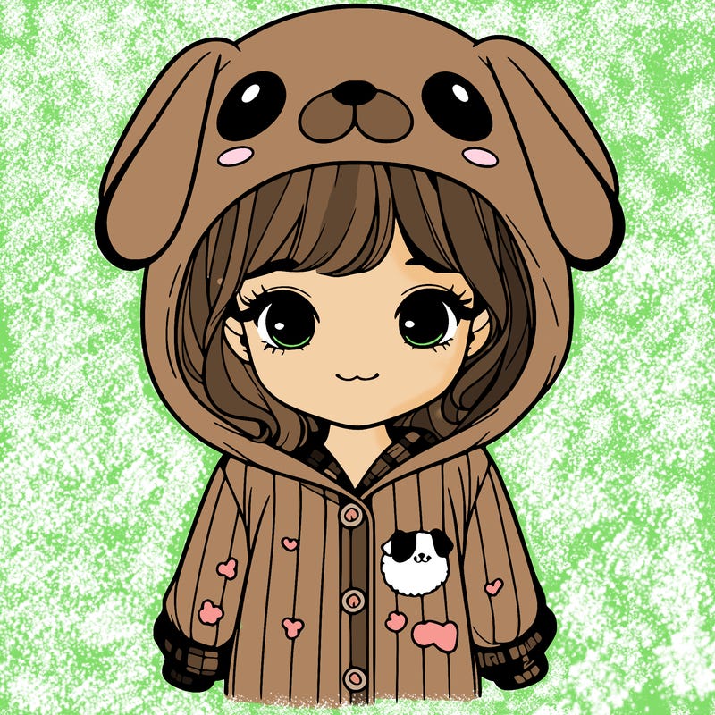 realistic girl in dog pjs