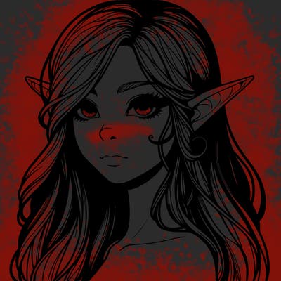 elf girl realistic dark fantasy