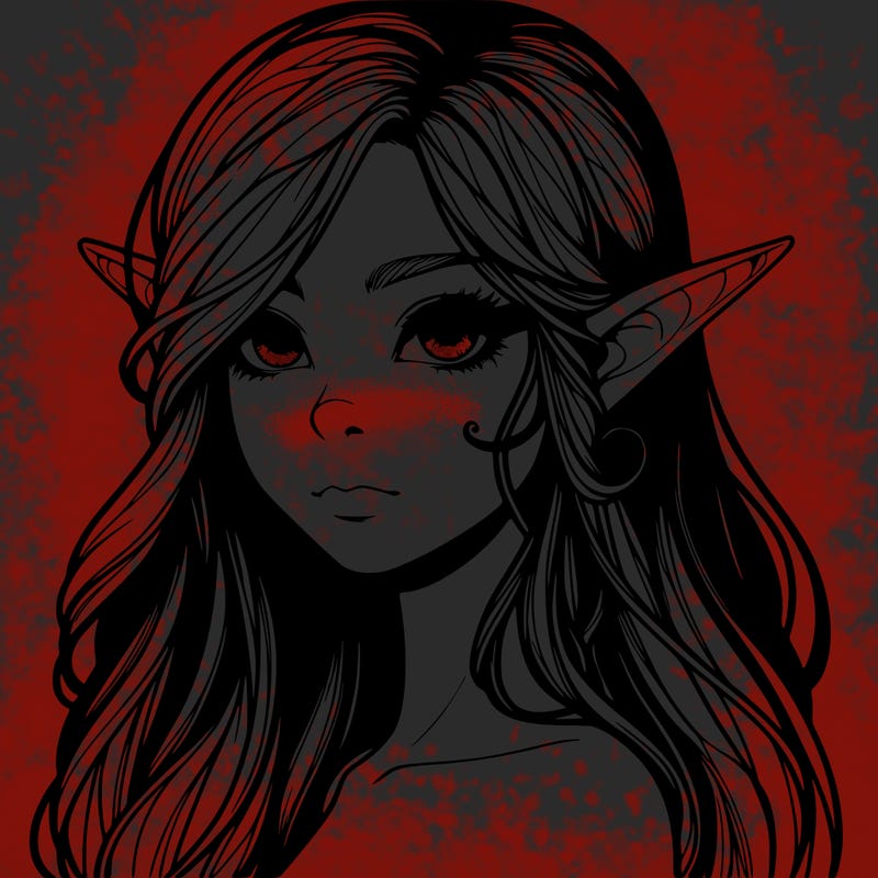 elf girl realistic dark fantasy