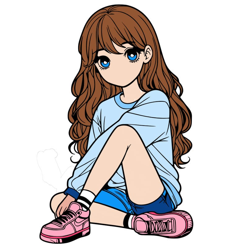 girl sitting realistic