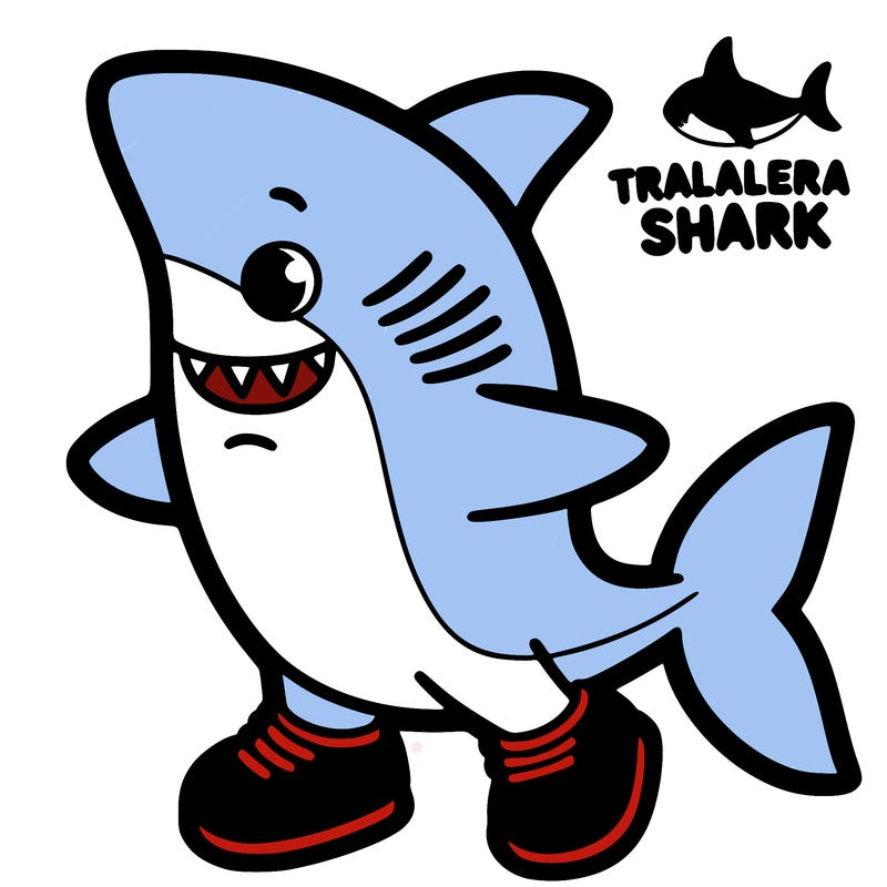 tralalero tralala shark with blue shoes