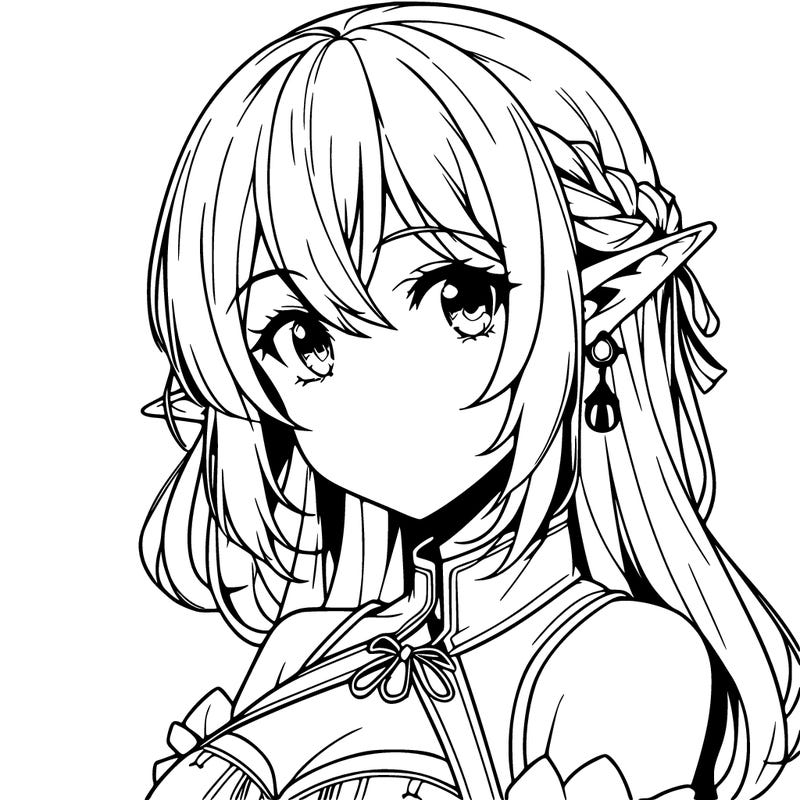 realistic anime girl with elf ears