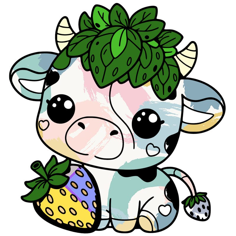 cute strawberry cow