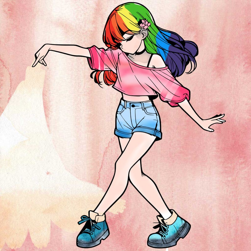 realistic girl danceing