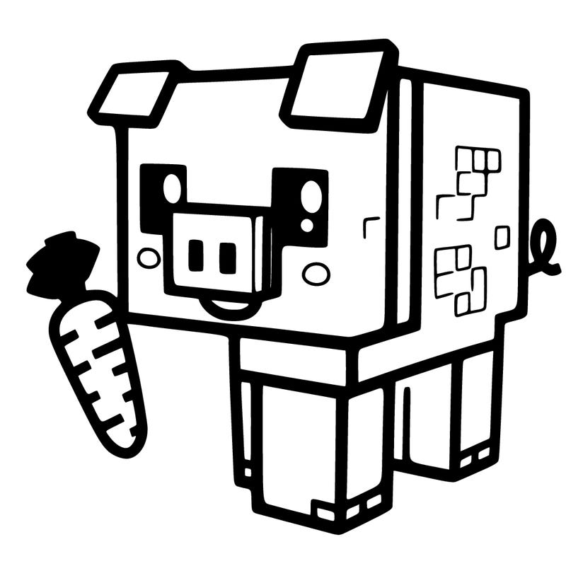 minecraft pig with carrot